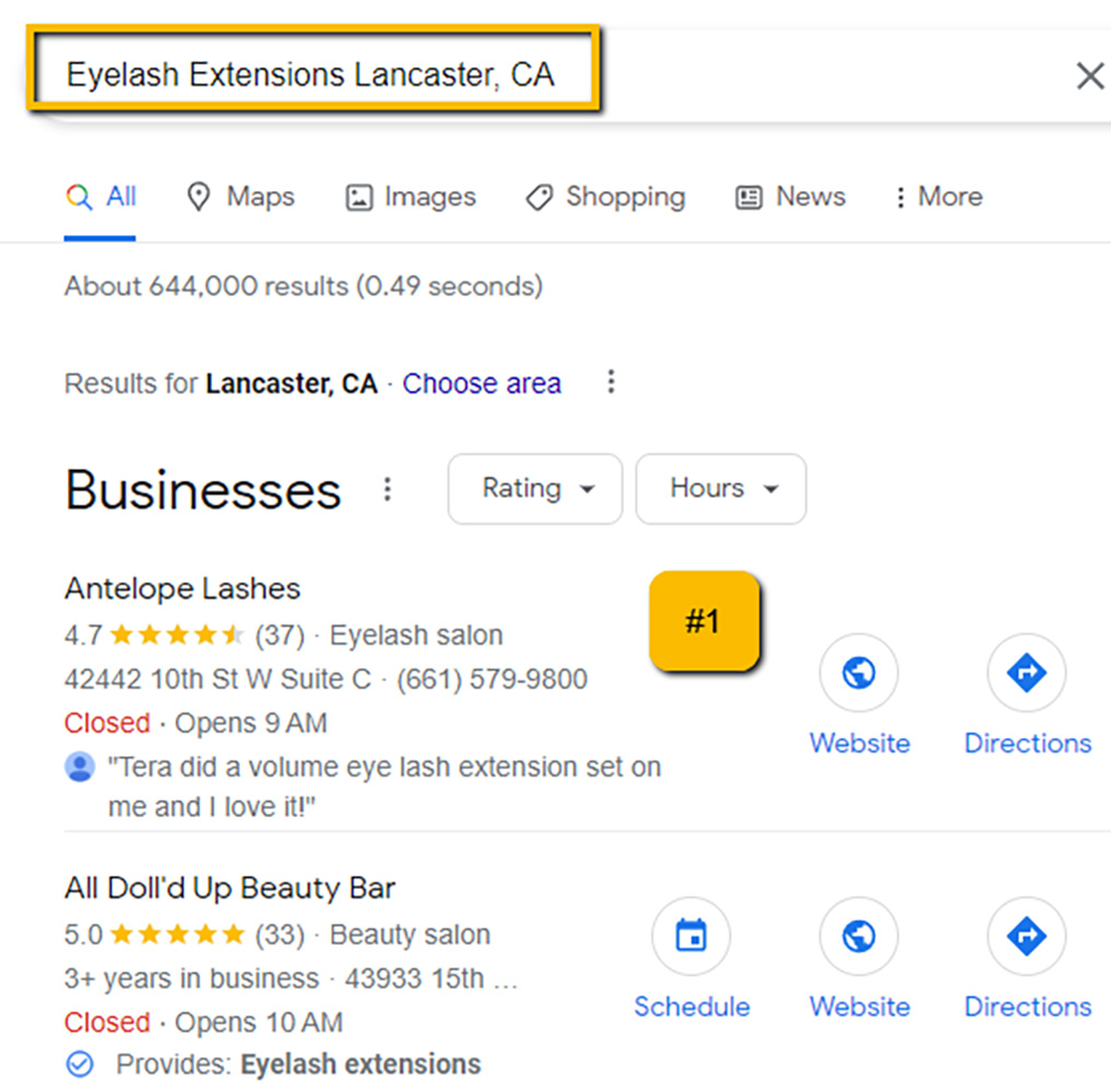 Local SEO for Lash Extension Artist