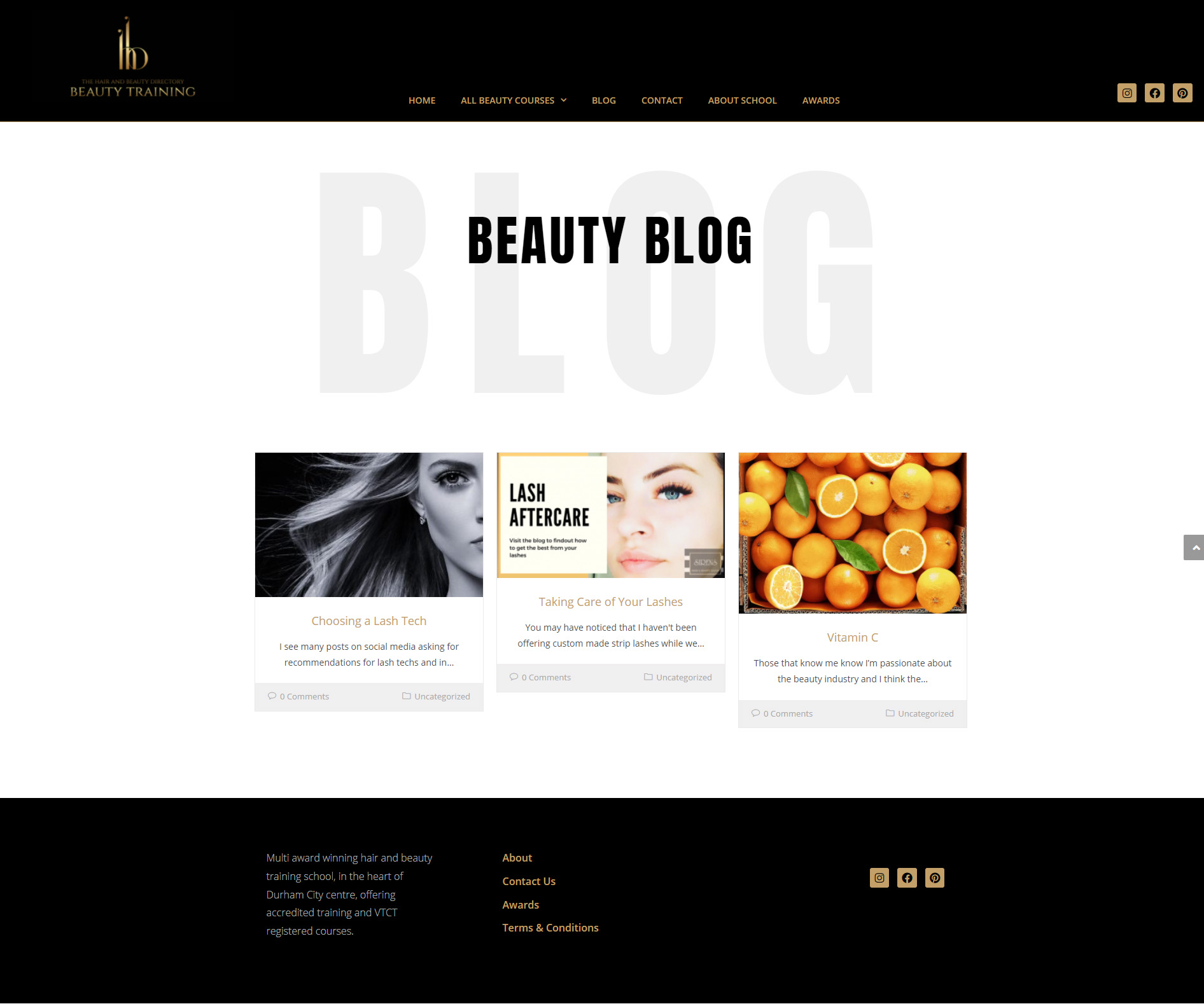 Web Design for Beauty School