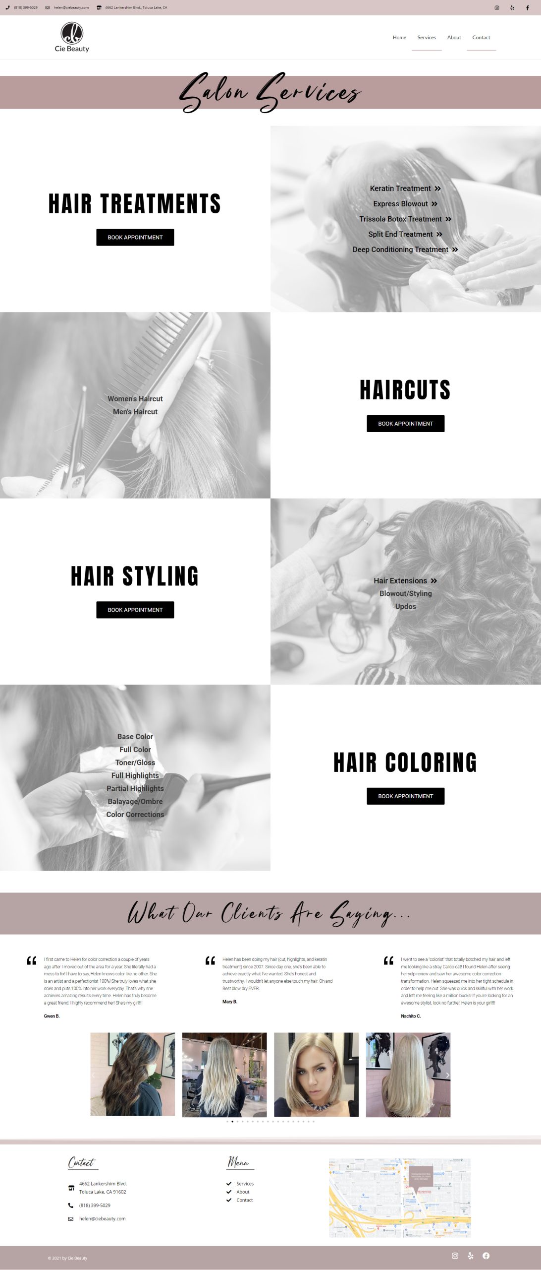 Web Design for Hair Salon