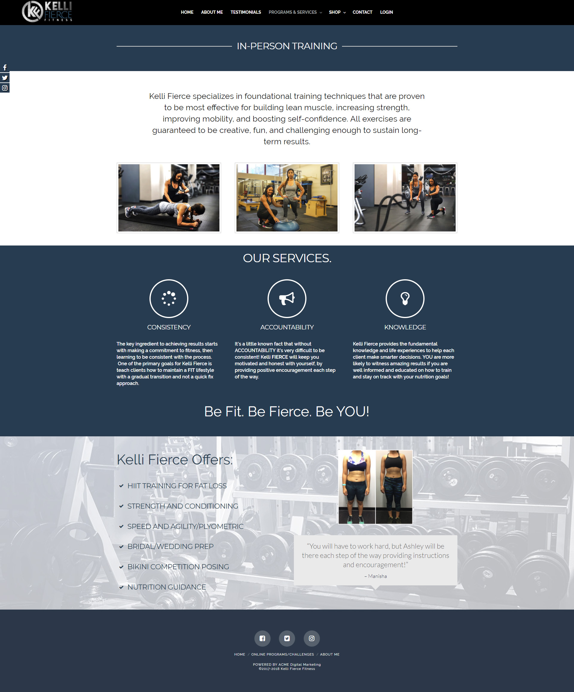 Web Design for Personal Trainer