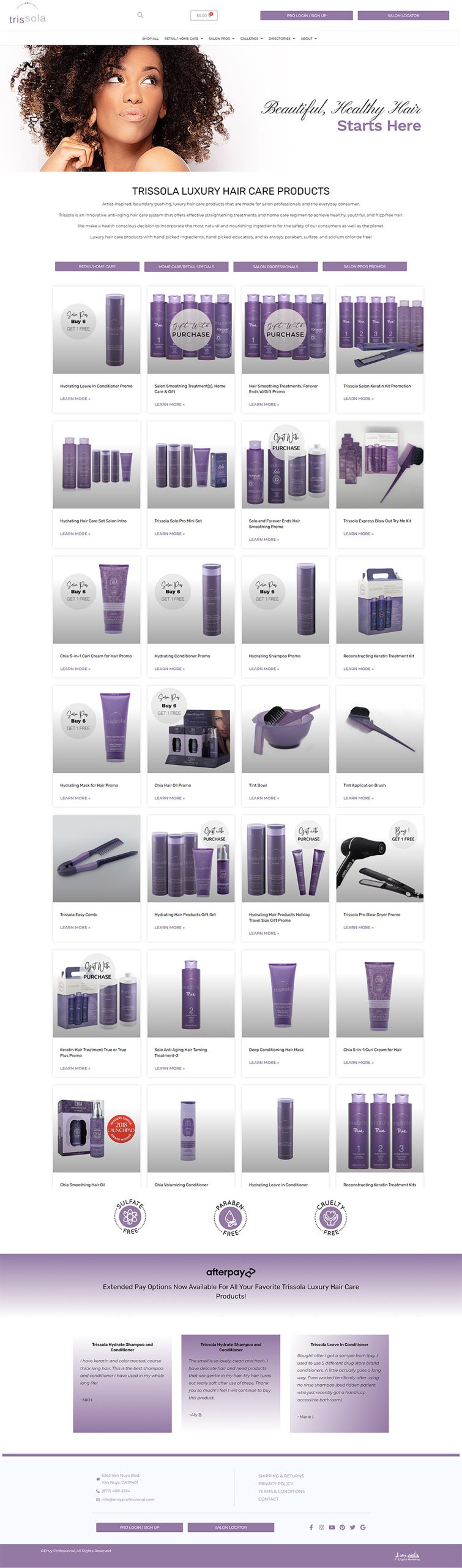 eCommerce Web Design Beauty Products