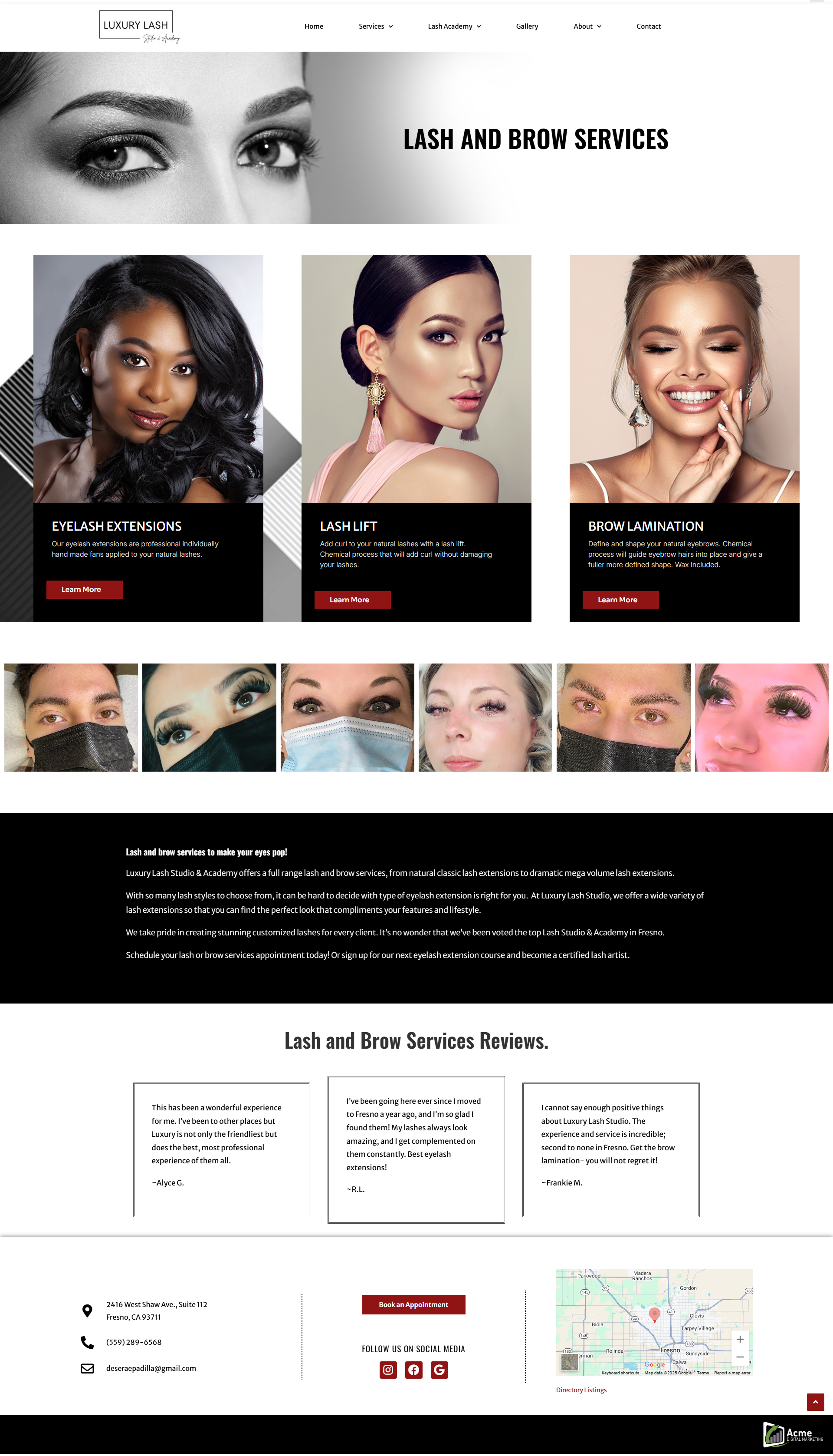 Web Design for Eyelash Salon