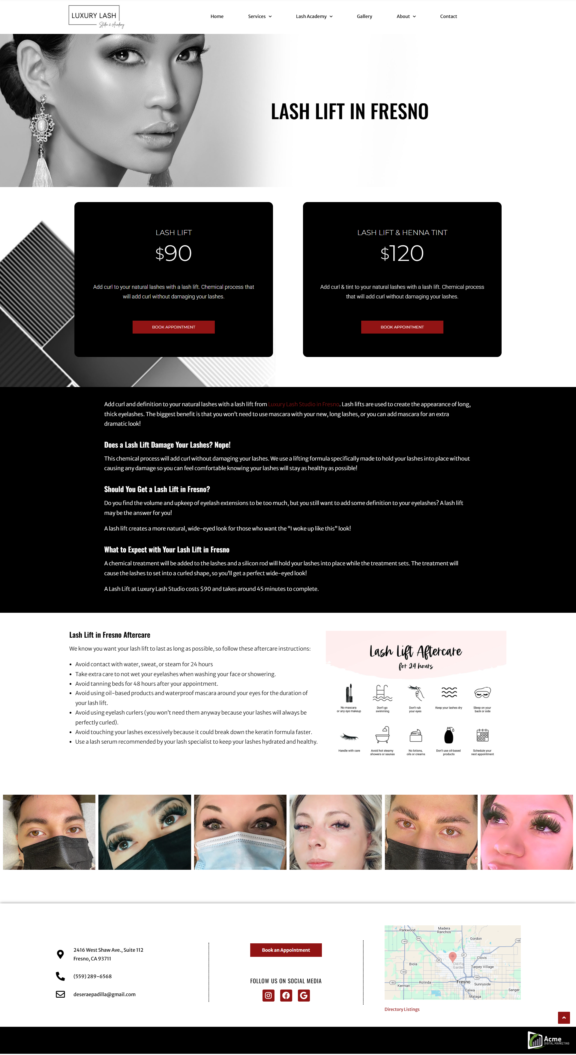 Web Design for Eyelash Salon