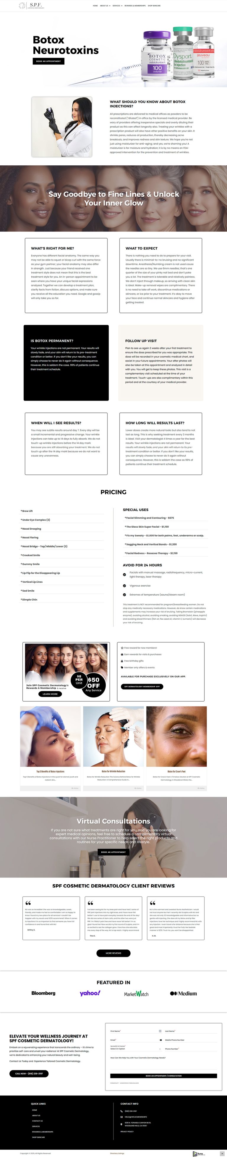 Website Design for Med Spa