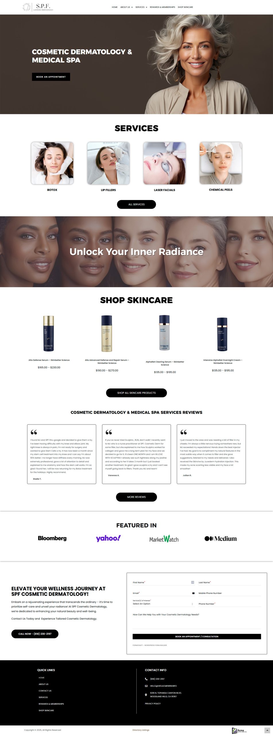 Website Design for Med Spa