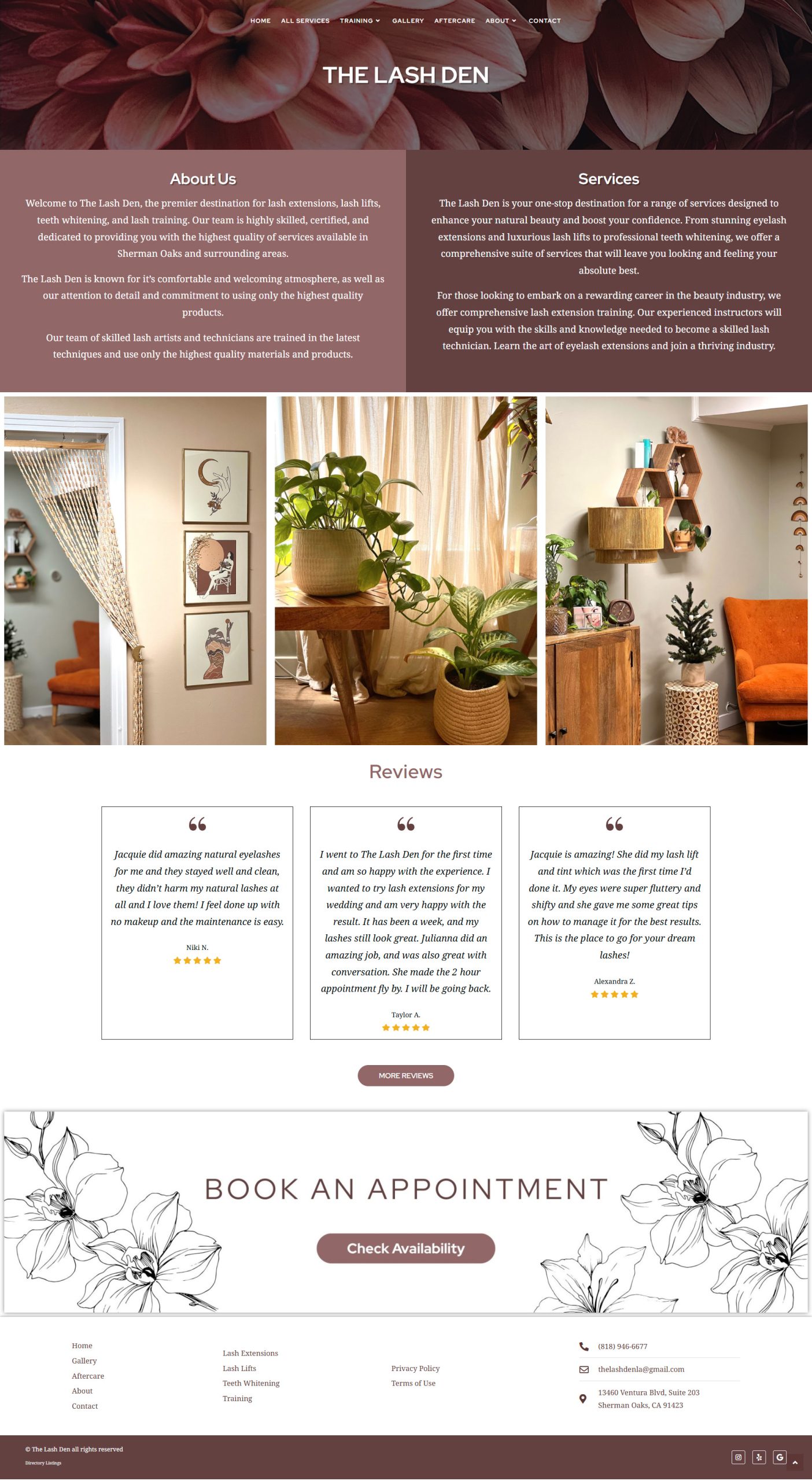 Web Design for Lash Salon & Academy