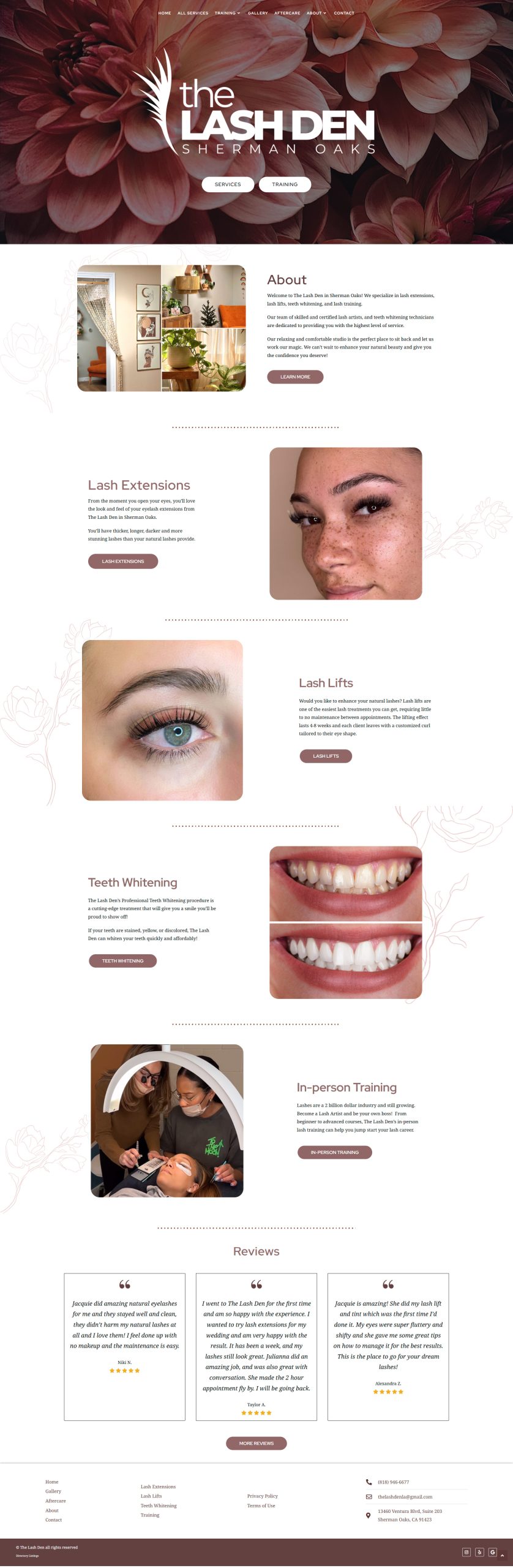 Web Design for Lash Salon & Academy