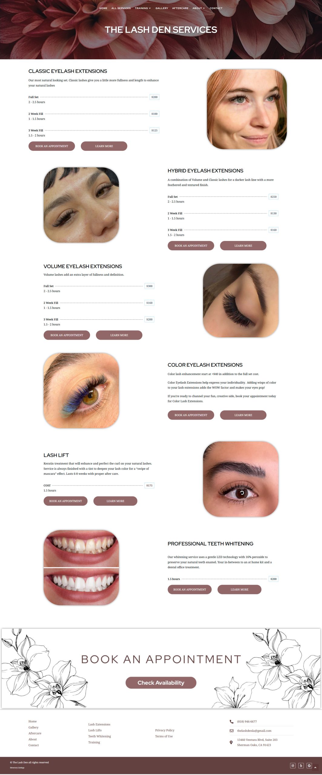 Web Design for Lash Salon & Academy